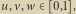 u,v,w
