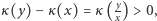|κ(y)− κ(x) = κ (yx) > 0, 