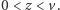 |0 < z < v. 