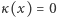 |κ(x) = 0 