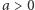 a > 0 