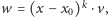 w = (x− x )k ⋅v, 0 