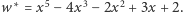 |w∗ = x5 −4x3 − 2x2 + 3x + 2. 