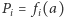 Pi = fi(a) 