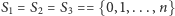 S1 = S2 = S3 == {0,1,...,n} 