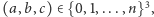 |(a,b,c)∈ {0,1,...,n}3,