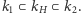 |k1⊂ kH ⊂ k2.