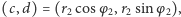 |(c,d) = (r2cos φ2,r2sin φ2),