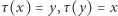 | τ(x) = y,τ (y) = x