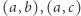 | (a,b),(a,c) 