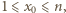 |1⩽ x0⩽ n, 