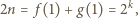  k 2n = f(1)+ g(1) = 2 , 