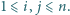 1⩽ i, j⩽ n.