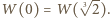  √3-- W(0) = W( 2).