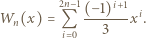  2n−1 i+1 Wn(x) = Q (−-1)---xi. i 0 3 