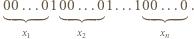 |0 0 .. .0 10 0 .. .0 1...10 0 ... 0 . x1 x2 xn 