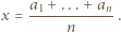  a1 +-...+-an x = n . 