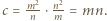 c | = m2⋅ n2-= mn. n m