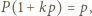 P(1 +kp) = p,