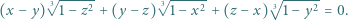  √3----2- √3----2- √3----2- (x− y) 1− z + (y− z) 1− x + (z− x) 1− y = 0. 