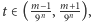  m−1 m+1 t ∈( 9n-,9n-),