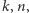 k,n,