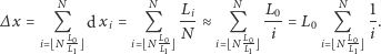  N N Li N L0 N 1 ∆x = Q dxi = Q -- ≈ Q ---= L0 Q -. L0L- L0L- L0L- L0L- i N i N N i N i i N i 1111 