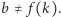 |b ≠ f (k). 