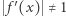  ′ f (x) ≠ 1 