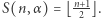S(n,α ) = ⌊n+1⌋. 2 