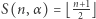  n+1 |S(n,α ) = ⌊-2-⌋ 