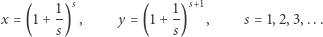  1 s 1 s+1 x = (1 + s) , y = (1+ s) , s = 1,2,3,... 