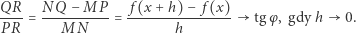 Q−MP QR-- N--------- f(x-+-h)-− f-(x) N PR = M = h tgφ , gdy h 0. 