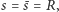 s = s¯= R,