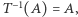 |T−1(A)