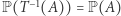 P(T −1(A)) 
