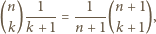  n -1--- -1---n + 1 (k) k+ 1 = n+ 1(k + 1), 