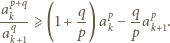  p+q ak-- ⩾(1 + q) ap − qap . aq p k p k+1 k+1 