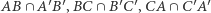 | ′ ′ ′′ ′′ AB ∩AB ,BC∩ B C,CA∩CA