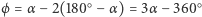  ○ ○ |ϕ= α − 2(180 − α) = 3α− 360