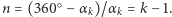  ○ n = (360 − α k)/α k = k −1. 