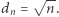  √ -- |dn = n.