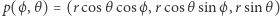 p( ϕ,θ) = (r cosθ cosϕ,r cosθsinϕ ,rsinθ) 