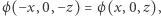 |ϕ(−x,0, −z) = ϕ (x,0,z), 