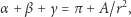  2 α+ β + γ= π + A/r , 