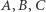 ,AB, C 