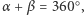|α+ β = 360○, 