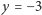 |y = −3 