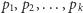p1,p2,...,pk 