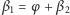 1 β = φ+ β2 